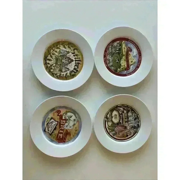 Restoration Hardware Classic Cheese Plates NEW in box set of 4 8" exclusively RH - Picture 2 of 7